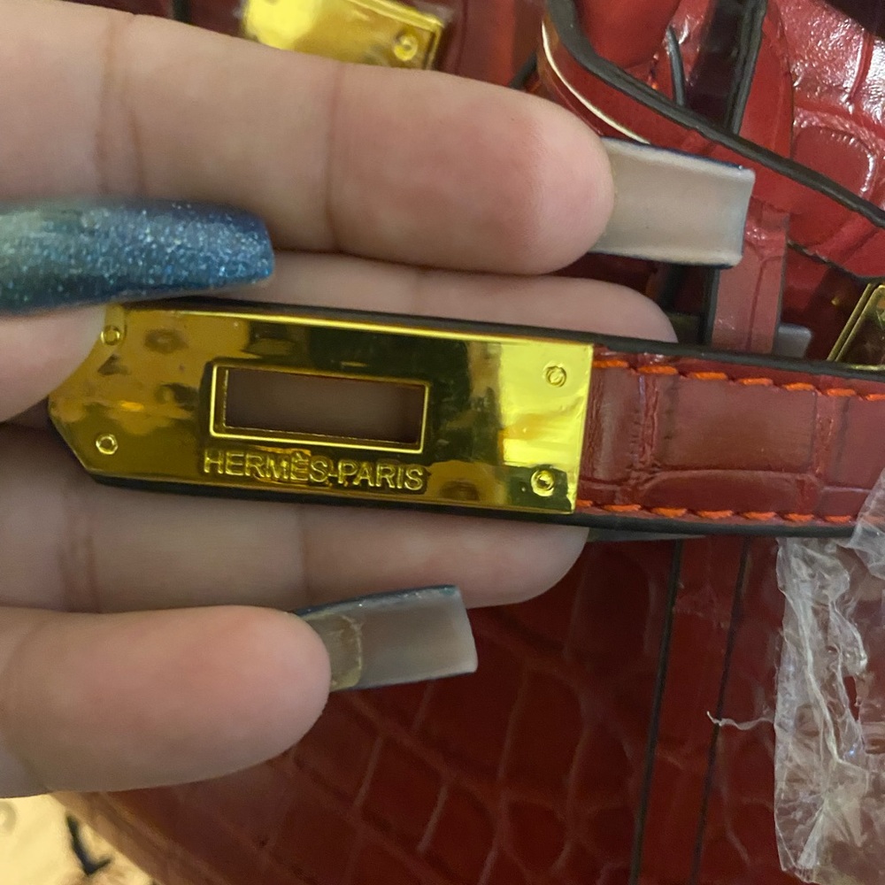 Fashion Chic Red Wine Crocodile Leather Birkin 20 Handbag - Picture 4 of 15